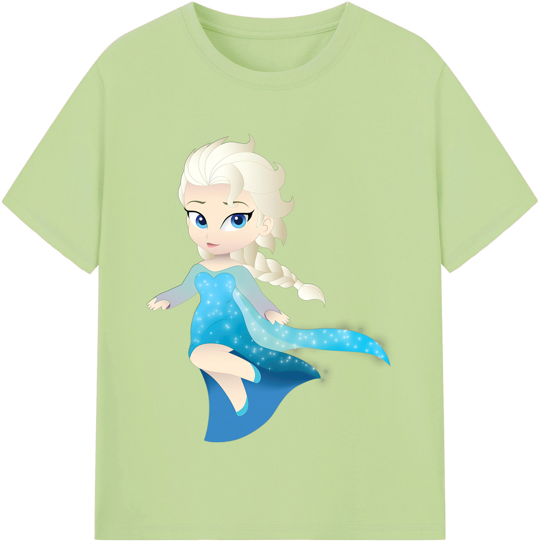 （画像用） アナと雪の女王 アンナ エルサ Frozen Anna Elsa 綿100％半袖Tシャツ（フロントプリント）